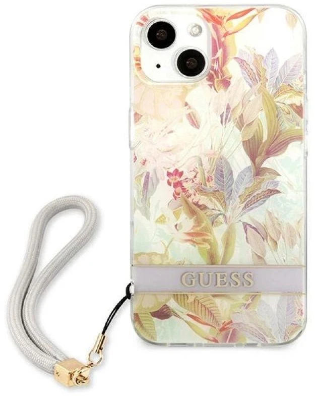 Dėklas Guess GUHCP13SHFLSU Apple iPhone 13 mini 5,4″ violetinė hardcase Flower Strap