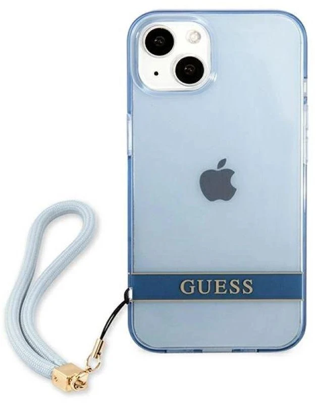 Guess GUHCP13SHTSGSB Apple iPhone 13 mini 5,4″ mėlynas kietas dėklas Translucent Stap
