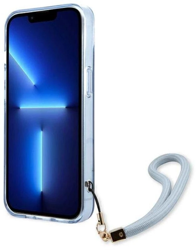 Guess GUHCP13SHTSGSB Apple iPhone 13 mini 5,4″ mėlynas kietas dėklas Translucent Stap