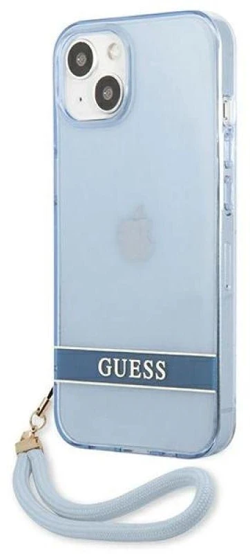 Guess GUHCP13SHTSGSB Apple iPhone 13 mini 5,4″ mėlynas kietas dėklas Translucent Stap