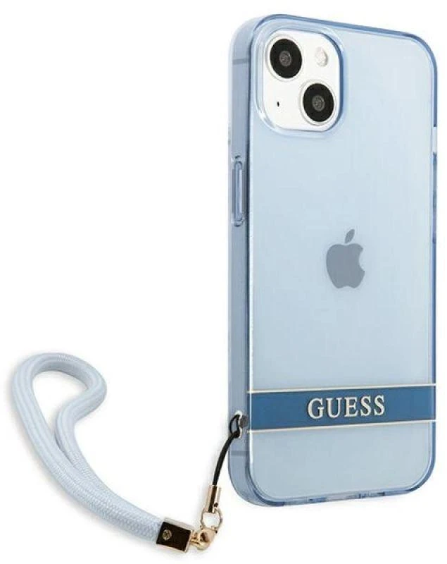 Guess GUHCP13SHTSGSB Apple iPhone 13 mini 5,4″ mėlynas kietas dėklas Translucent Stap