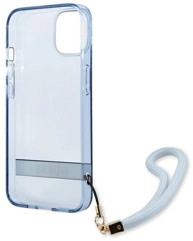 Guess GUHCP13SHTSGSB Apple iPhone 13 mini 5,4″ mėlynas kietas dėklas Translucent Stap