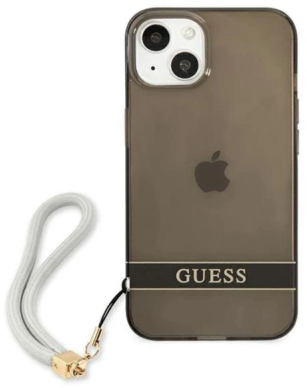 Guess GUHCP13SHTSGSK Apple iPhone 13 mini 5,4″ juodos spalvos kietas dėklas Translucent Stap