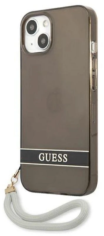 Guess GUHCP13SHTSGSK Apple iPhone 13 mini 5,4″ juodos spalvos kietas dėklas Translucent Stap
