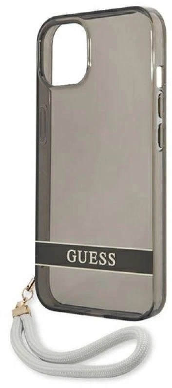 Guess GUHCP13SHTSGSK Apple iPhone 13 mini 5,4″ juodos spalvos kietas dėklas Translucent Stap