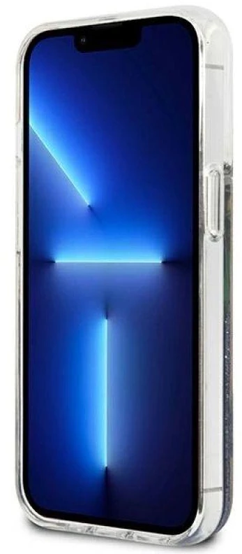 Dėklas GUESS GUHCP13SLFLSB IPHONE 13 MINI 5.4 "Mėlynas/Mėlynas HARDCASE FLOWER LIQUID GLITTER