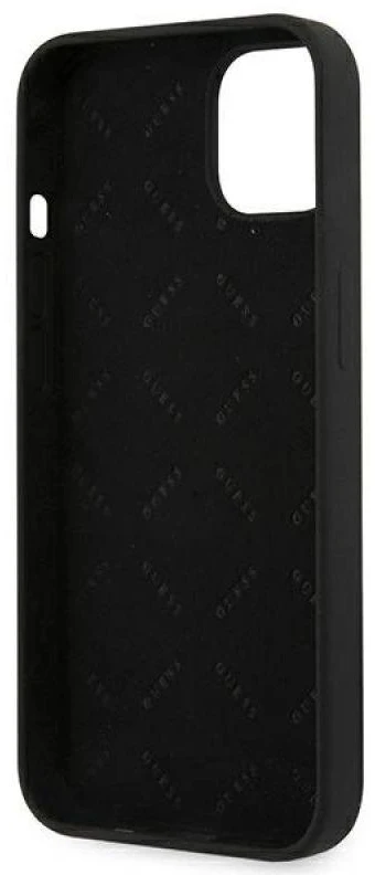 Guess GUHCP13SLS4GGBK Apple iPhone 13 mini 5,4″ juodos spalvos kietas dėklas Silicone 4G Logo