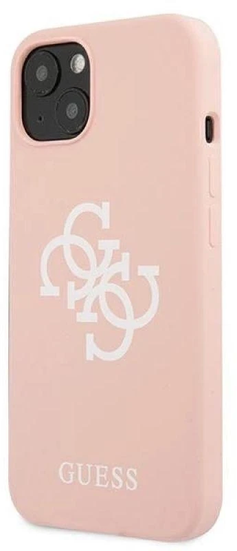 Guess GUHCP13SLS4GWPI Apple iPhone 13 mini 5,4″ rožinės spalvos kietas dėklas Silicone 4G Logo