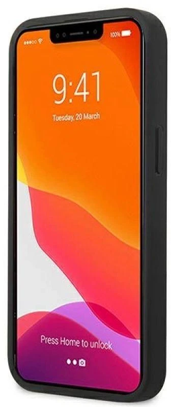 Dėklas Guess GUHCP13SPSASBGR Apple iPhone 13 mini 5,4″ pilkas Saffiano Strap