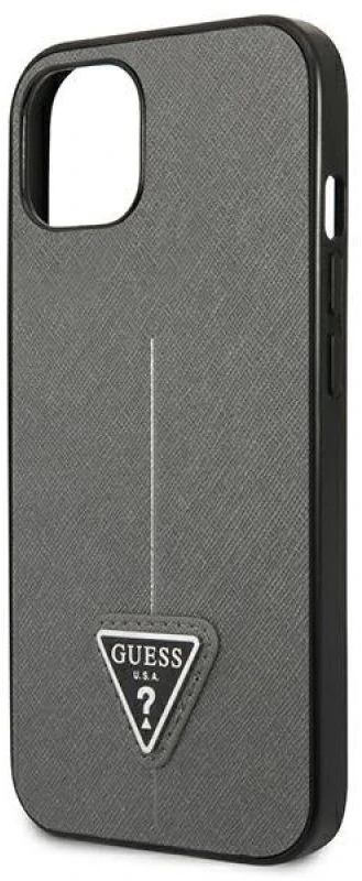 Dėklas GUESS GUHCP13SPSATLG IPHONE 13 MINI 5.4 "Sidabrinis/Sidabrinis HARDCASE SAFFIANOTRIANGLE LOGO