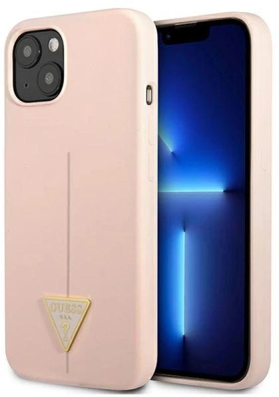 Dėklas GUESS GUHCP13SSLTGP IPHONE 13 MINI 5.4 "Rožinis/Rožinis HARDCASE SILICONE TRIANGLE