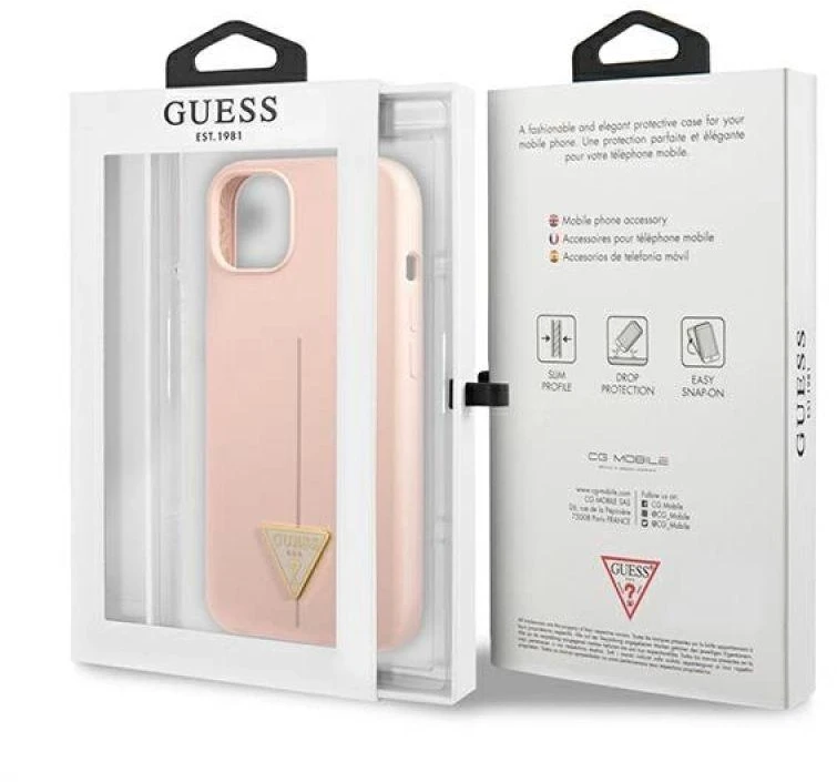 Dėklas GUESS GUHCP13SSLTGP IPHONE 13 MINI 5.4 "Rožinis/Rožinis HARDCASE SILICONE TRIANGLE