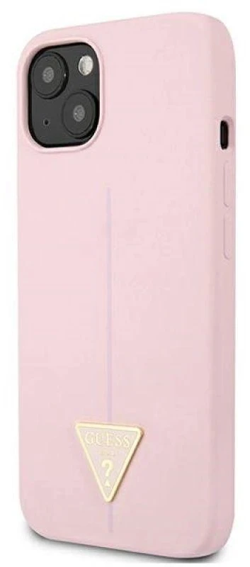 Guess GUHCP13SSLTGU Apple iPhone 13 mini 5,4″ violetinės spalvos kietas dėklas Silicone Triangle