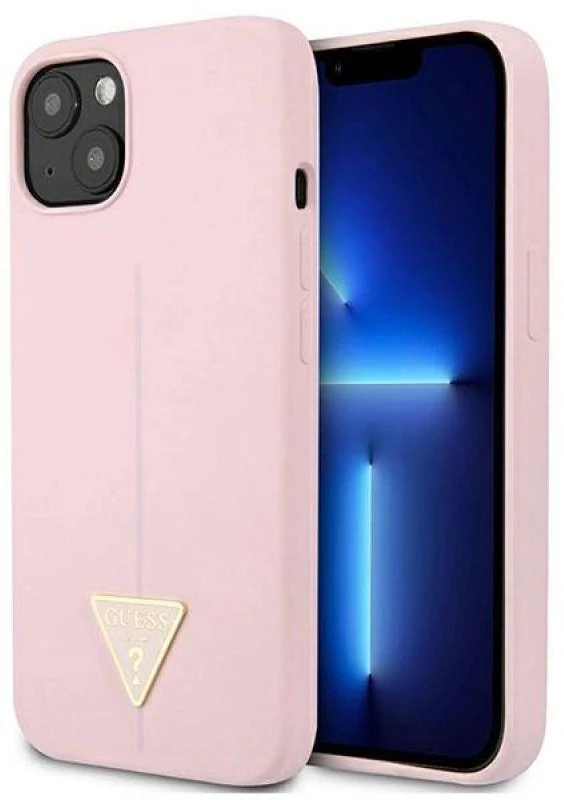 Guess GUHCP13SSLTGU Apple iPhone 13 mini 5,4″ violetinės spalvos kietas dėklas Silicone Triangle