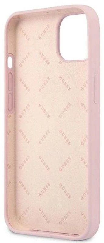 Guess GUHCP13SSLTGU Apple iPhone 13 mini 5,4″ violetinės spalvos kietas dėklas Silicone Triangle
