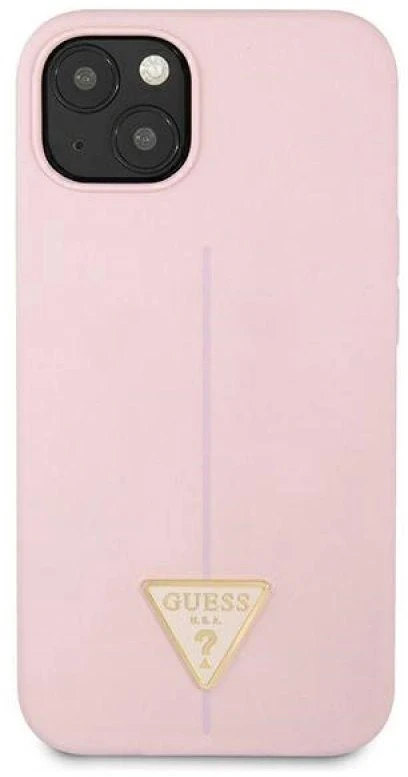 Guess GUHCP13SSLTGU Apple iPhone 13 mini 5,4″ violetinės spalvos kietas dėklas Silicone Triangle