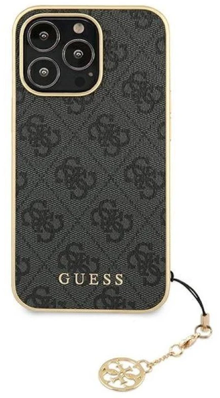 Guess GUHCP13XGF4GGR iPhone 13 Pro Max 6.7 quot; pilkas / pilkas kietas dėklas 4G Charms kolekcija