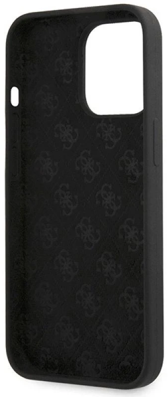 Dėklas Guess GUHCP13XLSLMGBK Apple iPhone 13 Pro Max 6.7″ juodos spalvos hardc ase Silicone Script Gold Logo