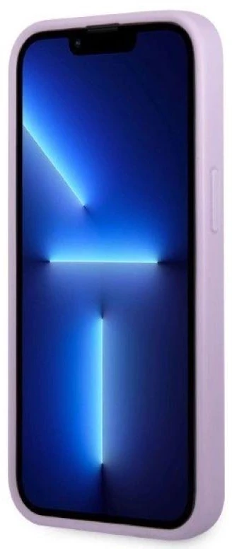 Guess GUHCP13XPS4MU Apple iPhone 13 Pro Max 6,7″ violetinės spalvos kietas dėklas Saffiano 4G Small Metal Logo