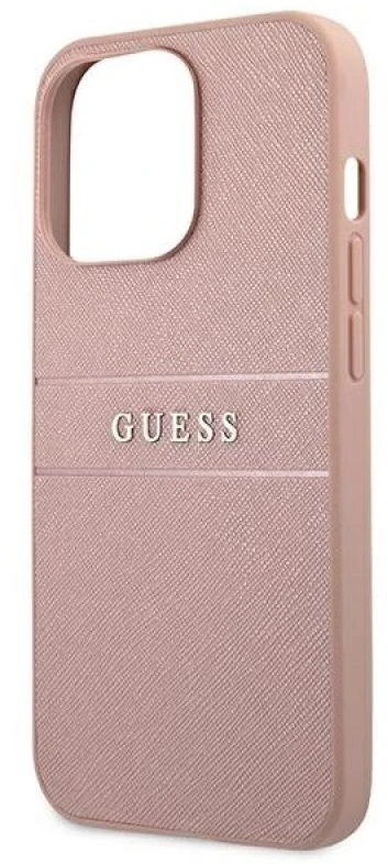 Apple iPhone 13 Pro Max 6,7" Guess dėklas Saffiano Stripe GUHCP13XPSASBPI rožinės spalvos