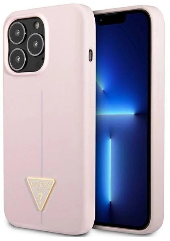 Apple iPhone 13 Pro Max Guess dėklas Silicone Triangle (GUHCP13XSLTGU) violetinės spalvos