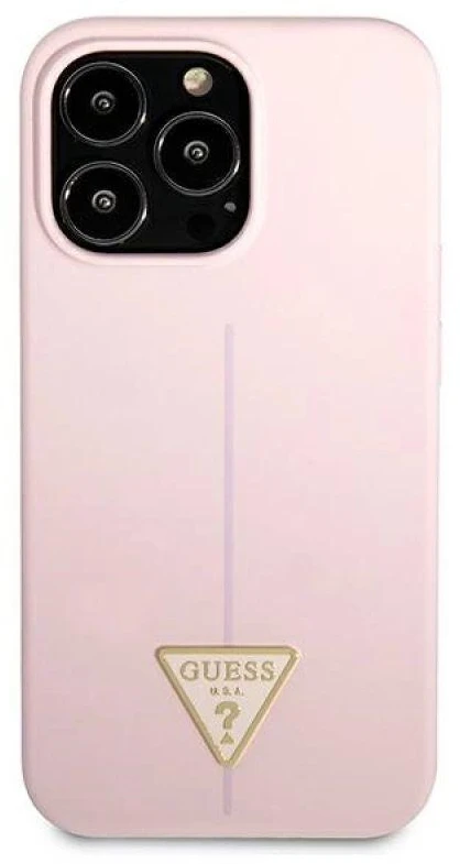 Apple iPhone 13 Pro Max Guess dėklas Silicone Triangle (GUHCP13XSLTGU) violetinės spalvos