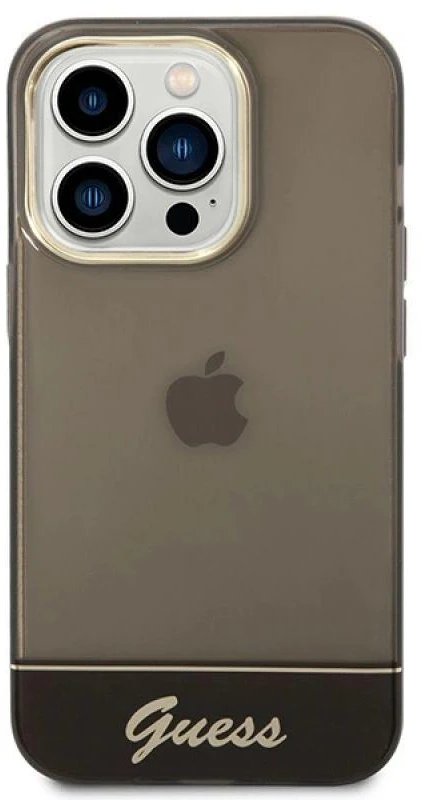 Dėklas Guess GUHCP14LHGCOK iPhone 14 Pro 6,1" juoda/juodas hardcase Translucent