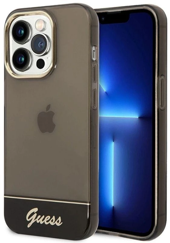 Dėklas Guess GUHCP14LHGCOK iPhone 14 Pro 6,1" juoda/juodas hardcase Translucent