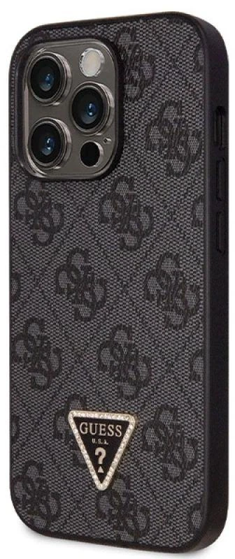Guess GUHCP14LP4TDSCPK Apple iPhone 14 Pro 6.1″ juodos spalvos kietas dėklas Crossbody 4G Metal Logo