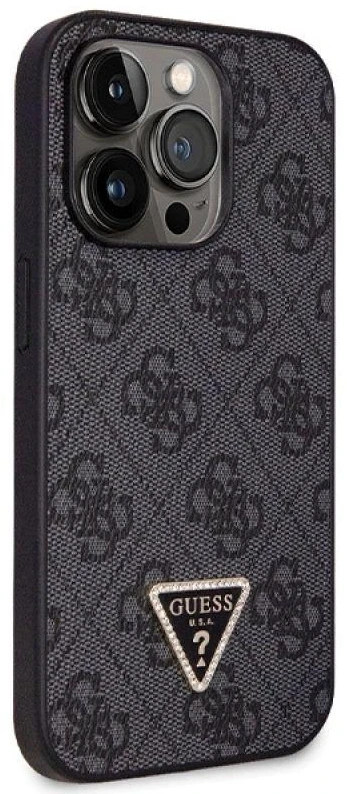 Guess GUHCP14LP4TDSCPK Apple iPhone 14 Pro 6.1″ juodos spalvos kietas dėklas Crossbody 4G Metal Logo