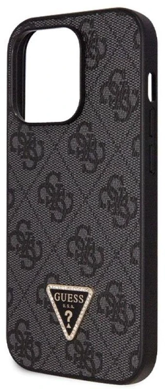 Guess GUHCP14LP4TDSCPK Apple iPhone 14 Pro 6.1″ juodos spalvos kietas dėklas Crossbody 4G Metal Logo