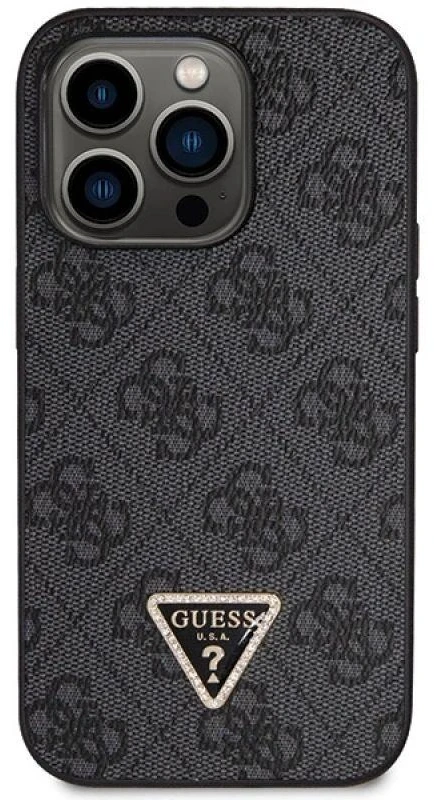 Guess GUHCP14LP4TDSCPK Apple iPhone 14 Pro 6.1″ juodos spalvos kietas dėklas Crossbody 4G Metal Logo