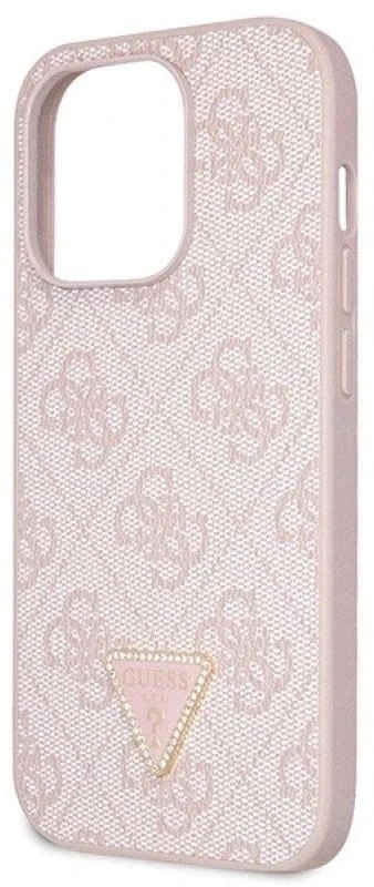 Guess GUHCP14LP4TDSCPP Apple iPhone 14 Pro 6.1″ rožinės spalvos kietas dėklas Crossbody 4G Metal Logo
