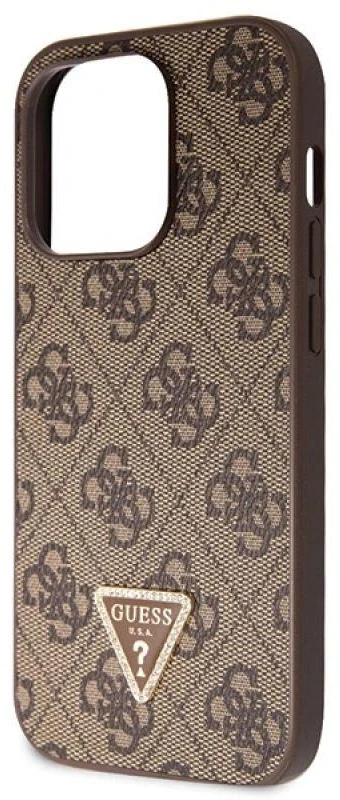Guess GUHCP14LP4TDSCPW Apple iPhone 14 Pro 6.1″ rudos spalvos kietas dėklas Crossbody 4G Metal Logo