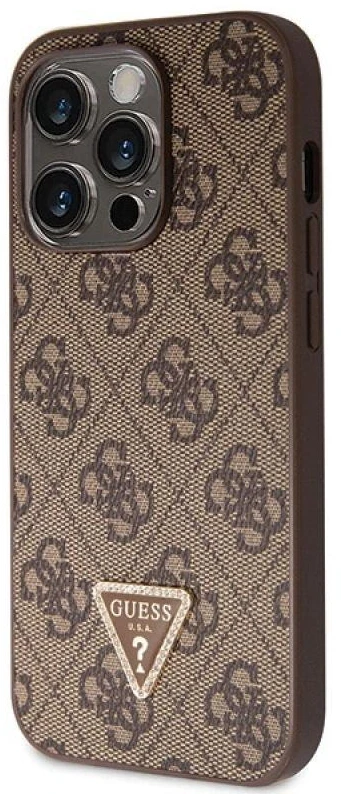 Guess GUHCP14LP4TDSCPW Apple iPhone 14 Pro 6.1″ rudos spalvos kietas dėklas Crossbody 4G Metal Logo