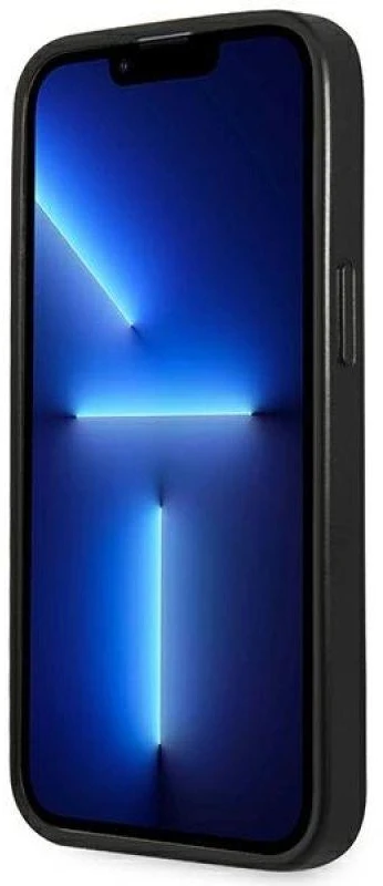 Guess GUHCP14LPSATLK Apple iPhone 14 Pro 6,1″ juodos spalvos kietas dėklas SaffianoTriangle Logo