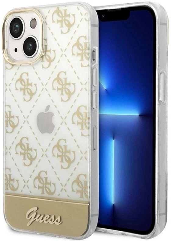 Dėklas GUESS GUHCP14MHG4MHG IPHONE 14 PLUS / 15 PLUS 6.7 "GOLD / GOLD HARDCASE 4G PATTERN SCRIPT