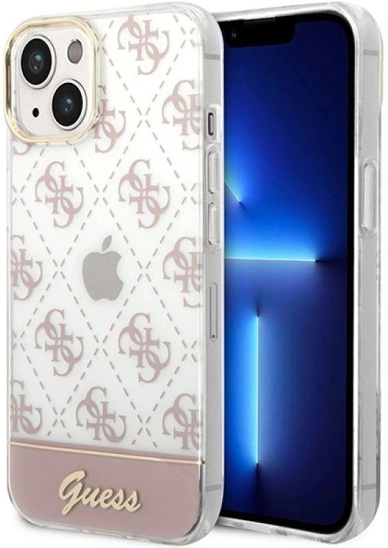 Dėklas GUESS GUHCP14MHG4MHP IPHONE 14 PLUS / 15 PLUS 6.7 "Rožinis / Rožinis HARDCASE 4G PATTERN SCRIPT