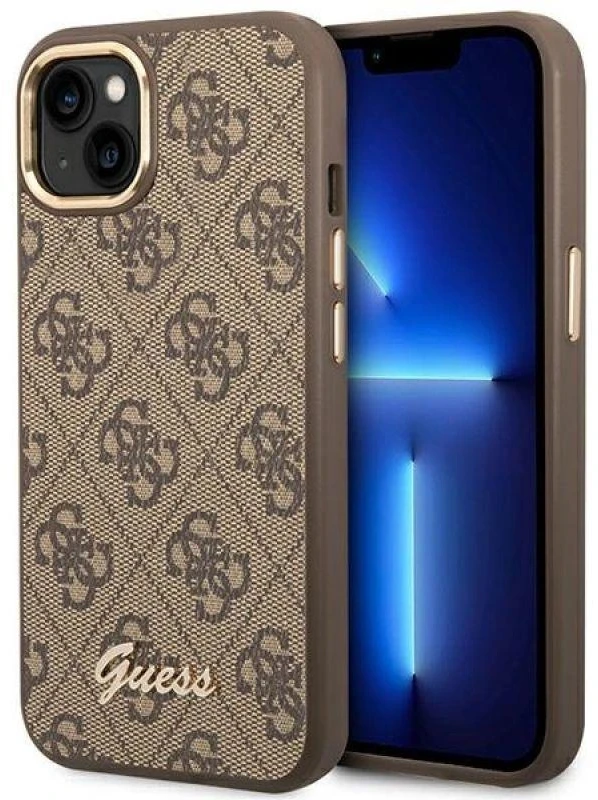 Dėklas GUESS GUHCP14MHG4SHW IPHONE 14 PLUS / 15 PLUS 6.7 "BROWN / BROWN HARD CASE 4G VINTAGE GOLD LOGO