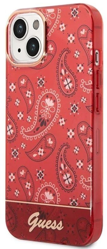 Guess GUHCP14MHGBNHR Apple iPhone 14 Plus / 15 Plus 6.7″ red kietas dėklas Bandana Paisley