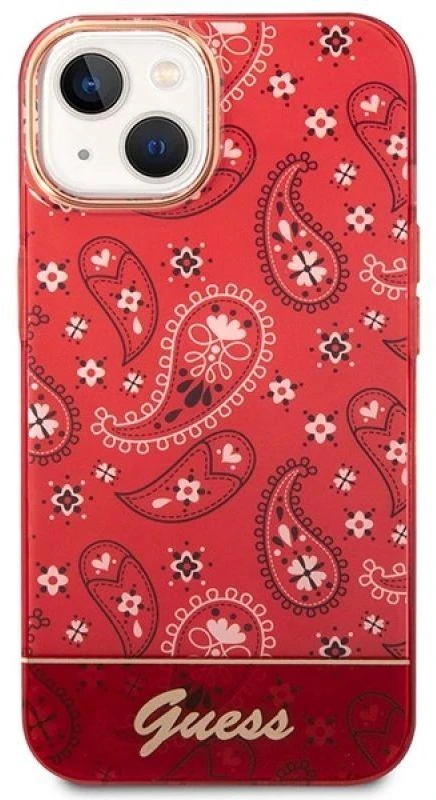 Guess GUHCP14MHGBNHR Apple iPhone 14 Plus / 15 Plus 6.7″ red kietas dėklas Bandana Paisley