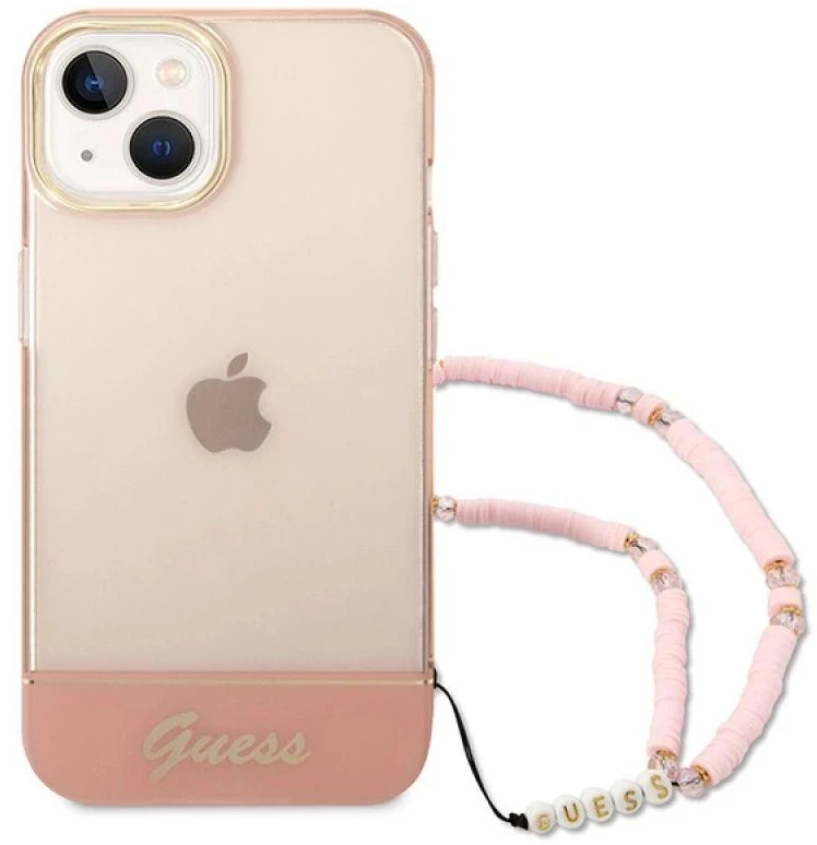 Dėklas GUESS GUHCP14MHGCOHP IPHONE 14 PLUS / 15 PLUS 6.7 "Rožinis / Rožinis HARDCASE TRANSLUENT PEARL STAP