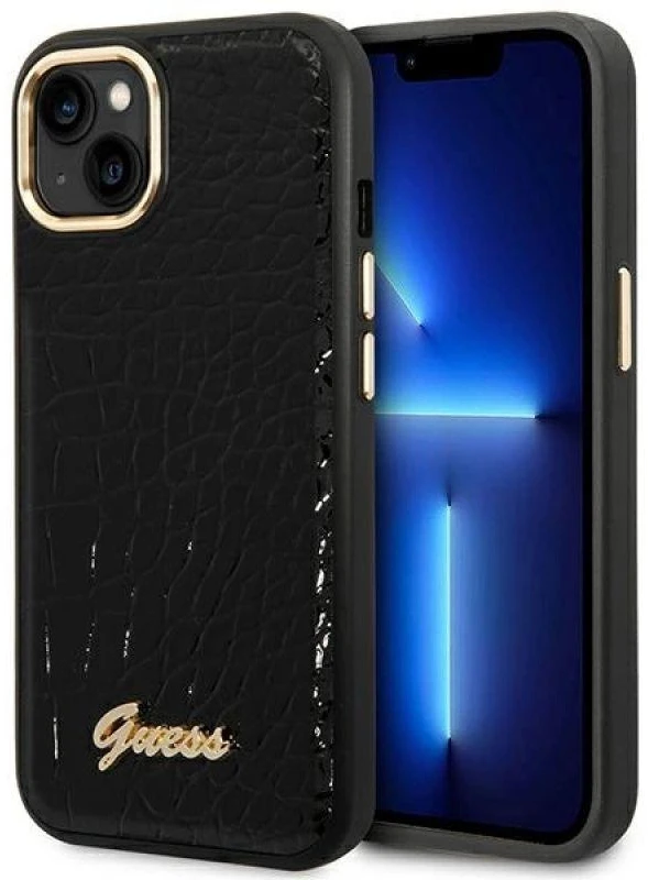 Dėklas Karl Lagerfeld GUESS GUHCP14MHGCRHK IPHONE 14 PLUS / 15 PLUS 6.7 "Juodas / Juodas HARDCASE CROCO COLLECTION