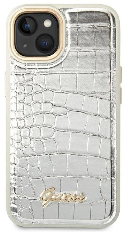 Dėklas GUESS GUHCP14MHGCRHS IPHONE 14 PLUS / 15 PLUS 6.7 "Sidabrinis / Sidabrinis HARDCASE CROCO COLLECTION