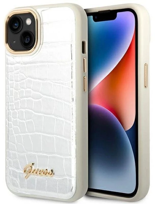Dėklas GUESS GUHCP14MHGCRHS IPHONE 14 PLUS / 15 PLUS 6.7 "Sidabrinis / Sidabrinis HARDCASE CROCO COLLECTION