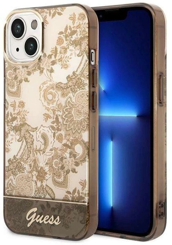 Dėklas GUESS GUHCP14MHGPLHC IPHONE 14 PLUS / 15 PLUS 6.7 "OCHRE HARDCASE PORCELAIN COLLECTION