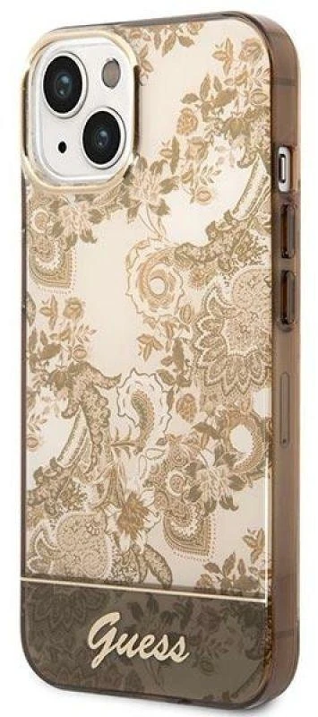 Dėklas GUESS GUHCP14MHGPLHC IPHONE 14 PLUS / 15 PLUS 6.7 "OCHRE HARDCASE PORCELAIN COLLECTION