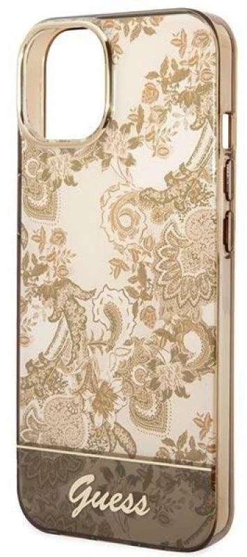 Dėklas GUESS GUHCP14MHGPLHC IPHONE 14 PLUS / 15 PLUS 6.7 "OCHRE HARDCASE PORCELAIN COLLECTION