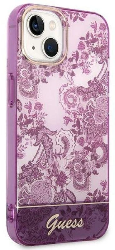 Dėklas GUESS GUHCP14MHGPLHF IPHONE 14 PLUS / 15 PLUS 6.7 "FUKSJA / FUSCHIA HARDCASE PORCELAIN COLLECTION