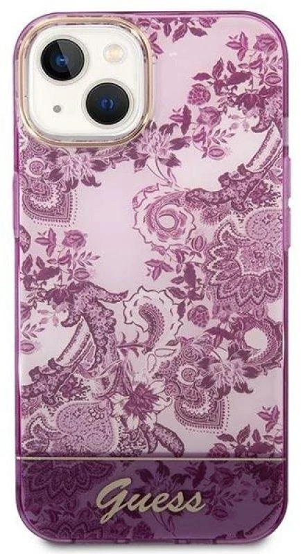 Dėklas GUESS GUHCP14MHGPLHF IPHONE 14 PLUS / 15 PLUS 6.7 "FUKSJA / FUSCHIA HARDCASE PORCELAIN COLLECTION